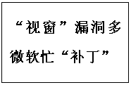 文本框: “视窗”漏洞多  微软忙“补丁”